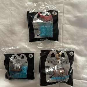 2022 McDonald’s happy meal Little Mermaid toys Sebastian,max,scuttle NEW sealed